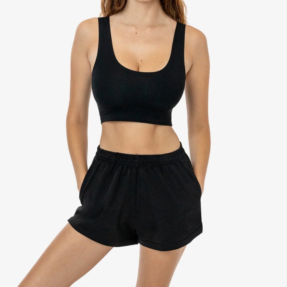 Los Angeles Apparel Black Heavy Jersey Gym Short Shorts! 🖤